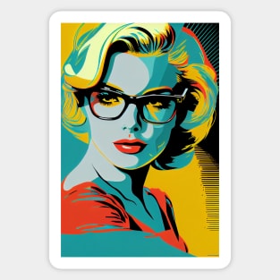 Modern woman in pop-art style Sticker